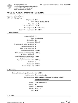 Opel Insignia cena 34999 przebieg: 138781, rok produkcji 2014 z Chorzele małe 781